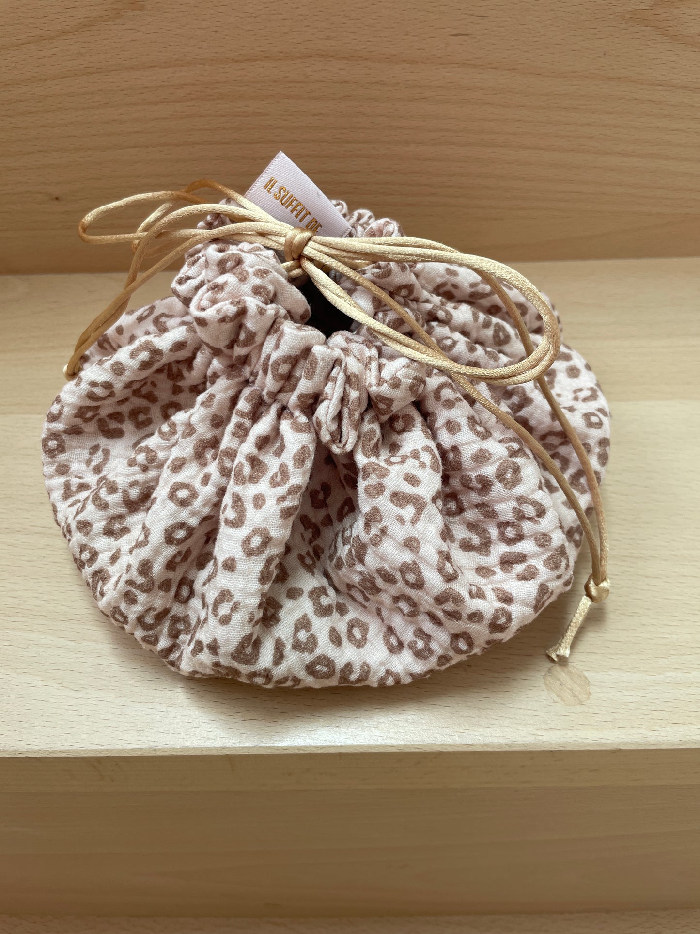 Trousse de Maquillage "Caro" Double gaze motif lĂ©opard đ