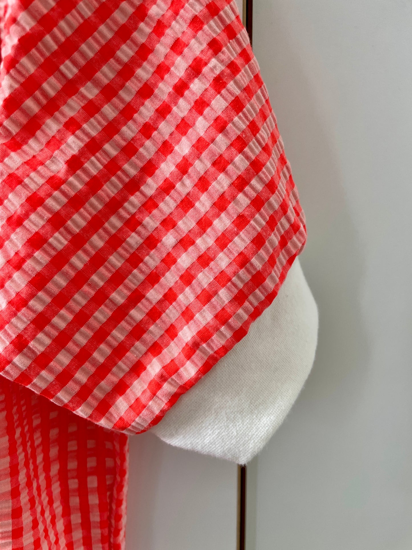 Blouse - vichy orange fluo et blanc - Style chic & décontracté