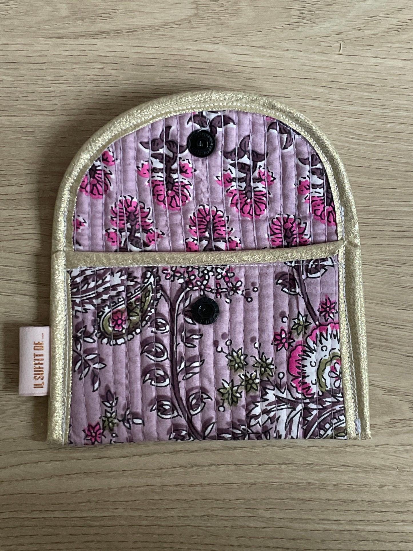 Porte-cartes « Claire » - Tissu indien mauve - violet