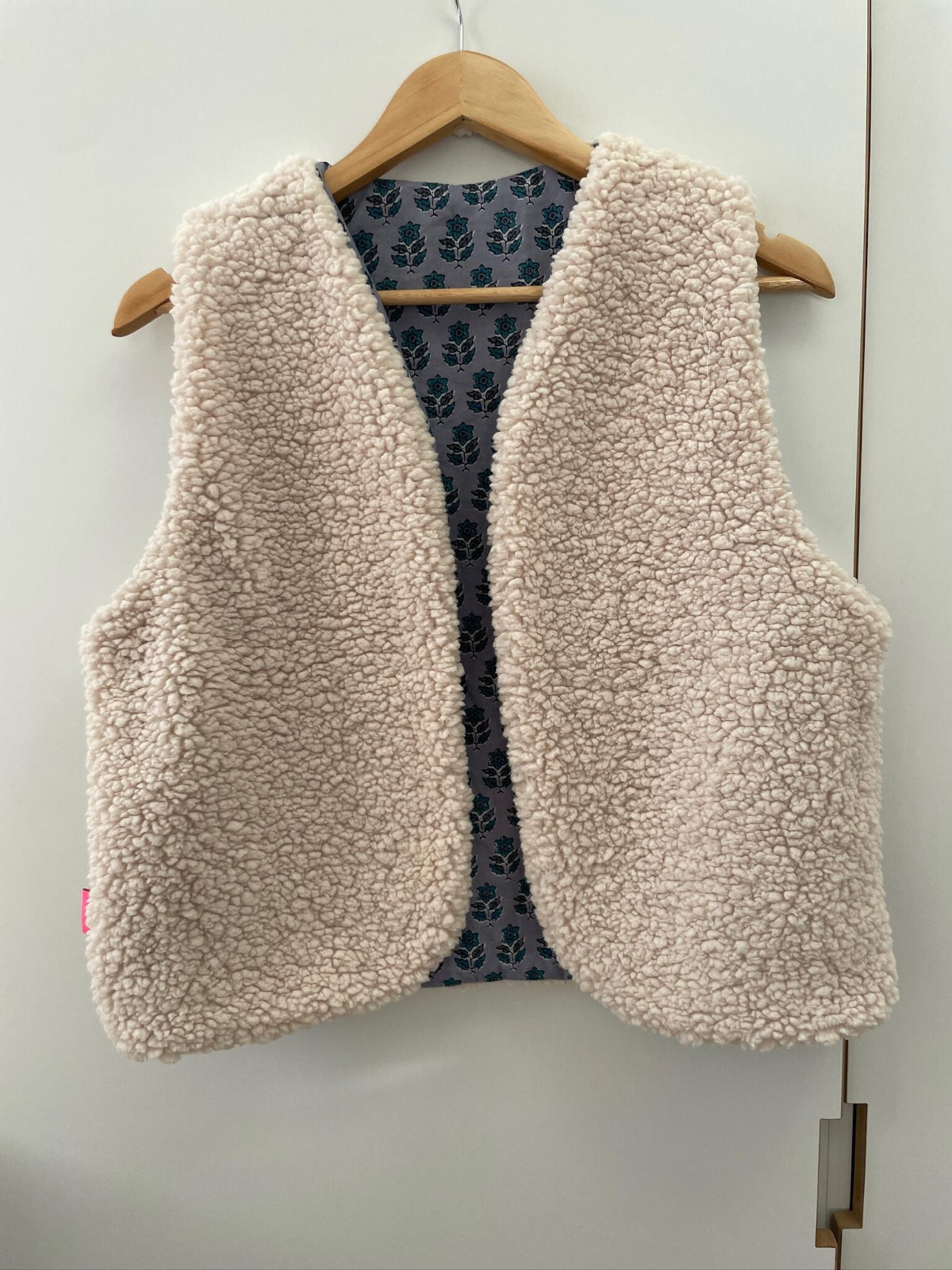 gilet sans manche sherpa bleu 